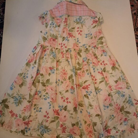 Gymboree Floral cotton Dress Size Small Vintage Y2K size 4 pastel pink off white - Picture 2 of 5